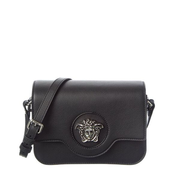 Versace Medusa Leather Shoulder Bag Black
